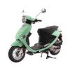 A scooter is shown in mint green.
