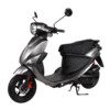 A scooter is parked on the street.