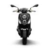 A black scooter with a white background