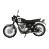 A motorcycle is parked on the ground.
