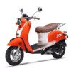 A scooter is parked on the ground.