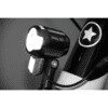 A close up of the front light on a bicycle