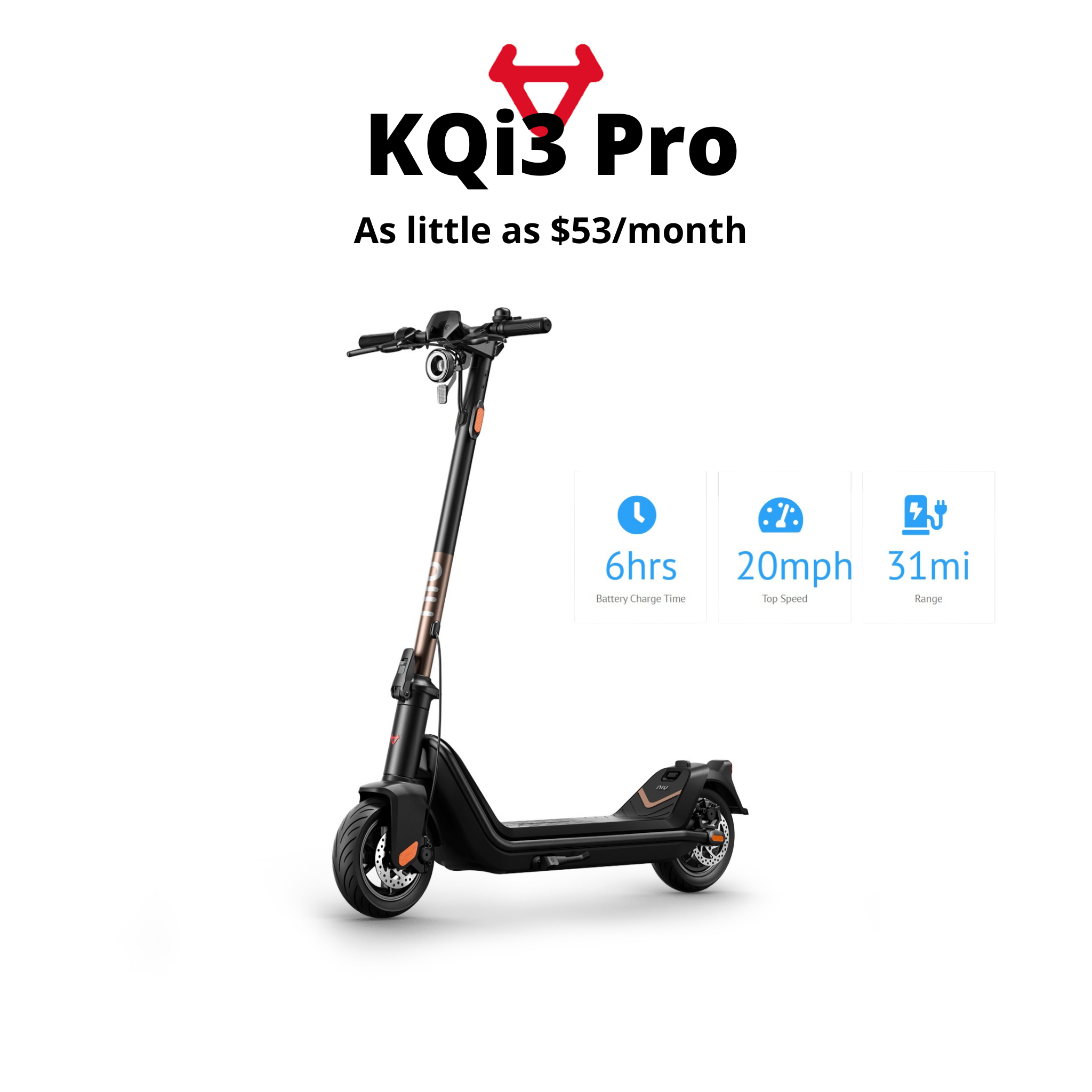 KQi3 Pro Electric stand up kick scooter rose gold