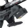 A close up of the foot rest on a toy motorcycle.
