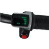 A close up of the handlebar and electronic display