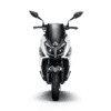 A close up of the front end of a motorcycle.