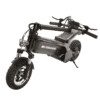 A black scooter with two wheels and no tires.