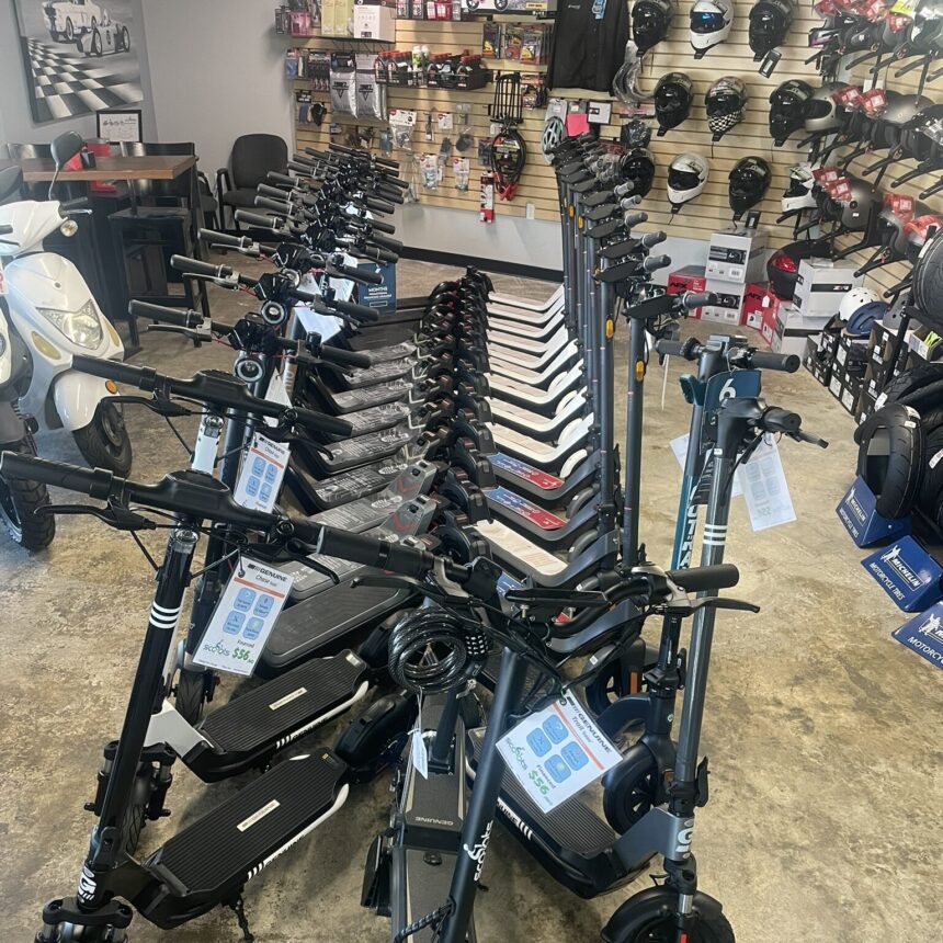 Row of eScooters